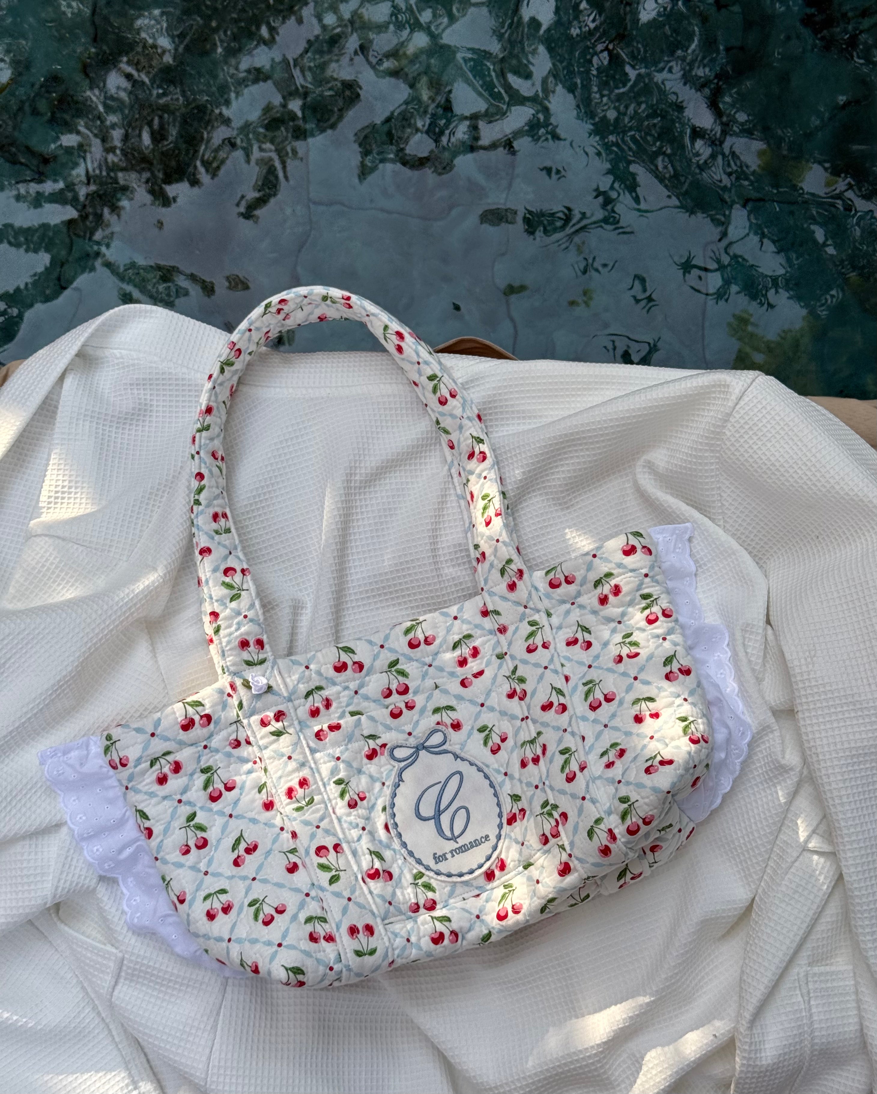 Small Broderie Cherry Basket