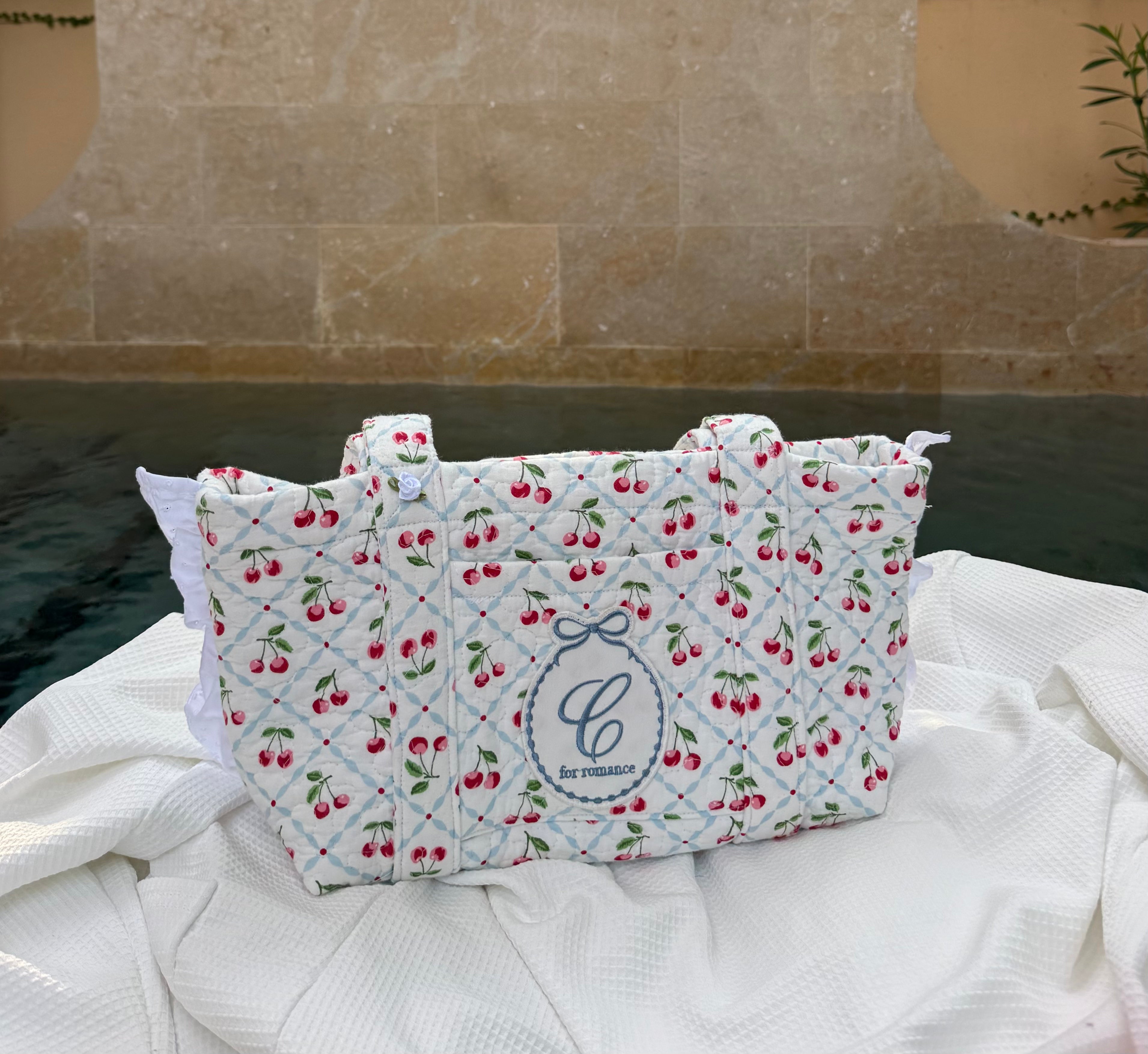 Small Broderie Cherry Basket
