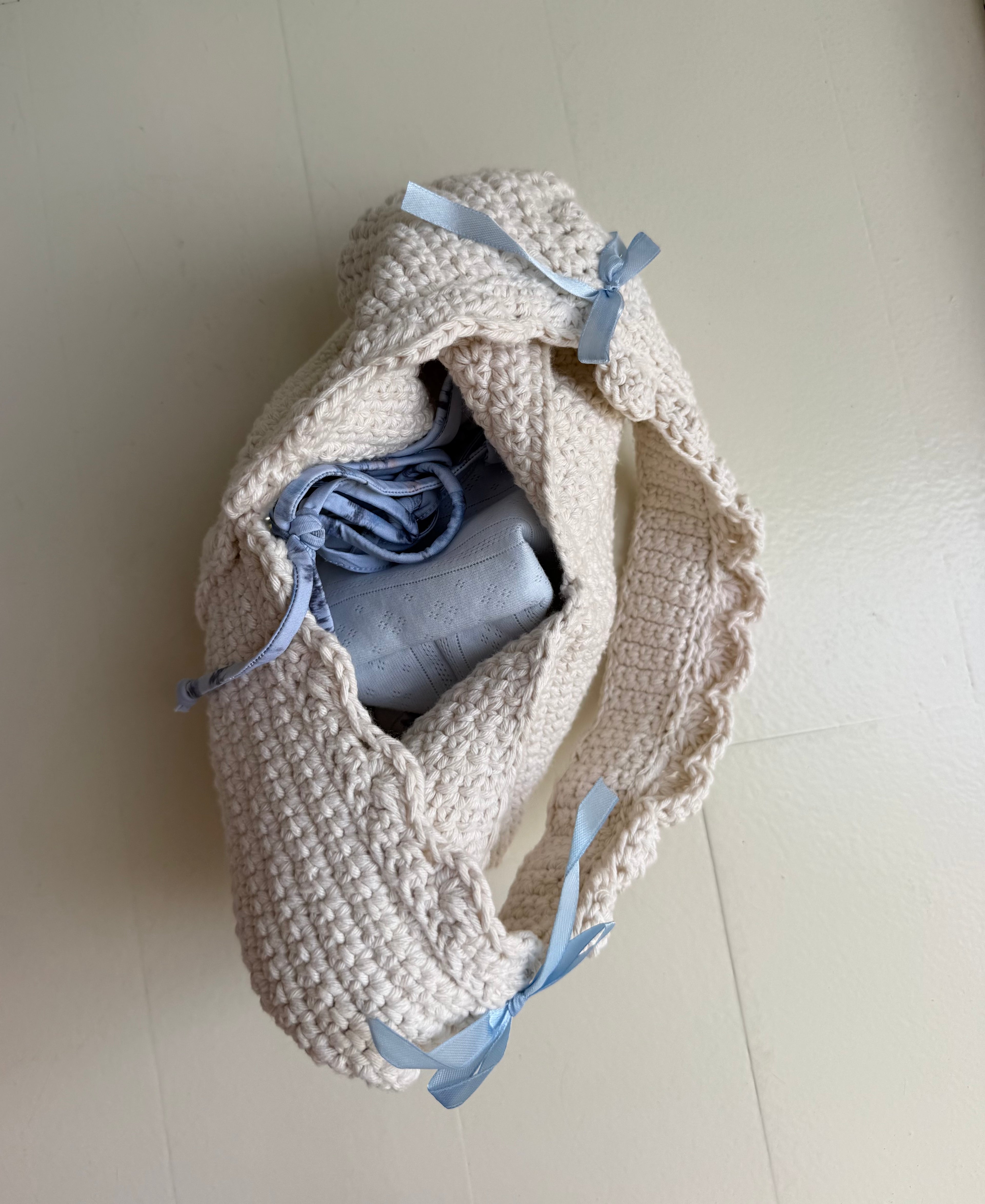 Medium Crochet Broderie Tote