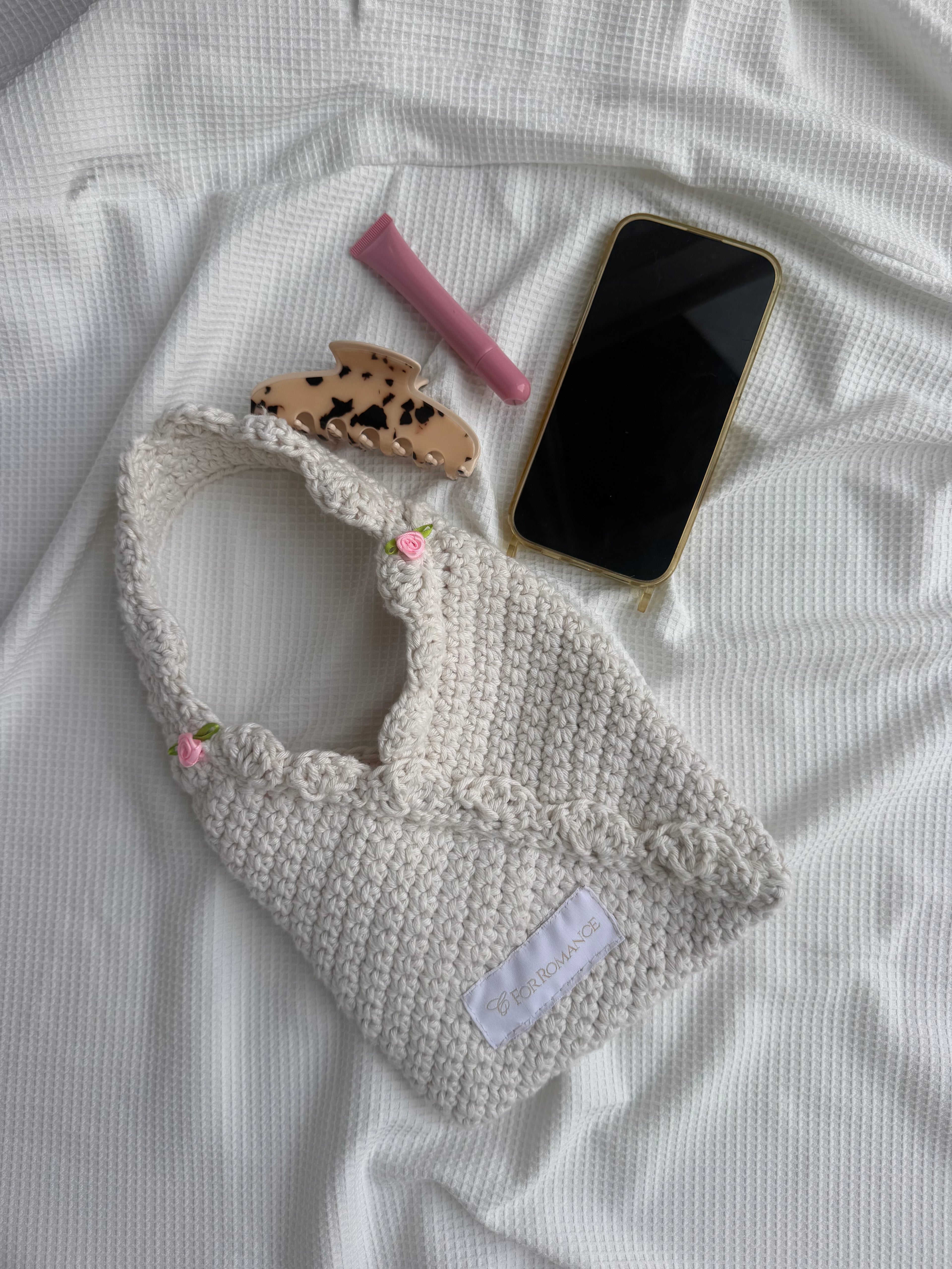 Mini Crochet Broderie Tote