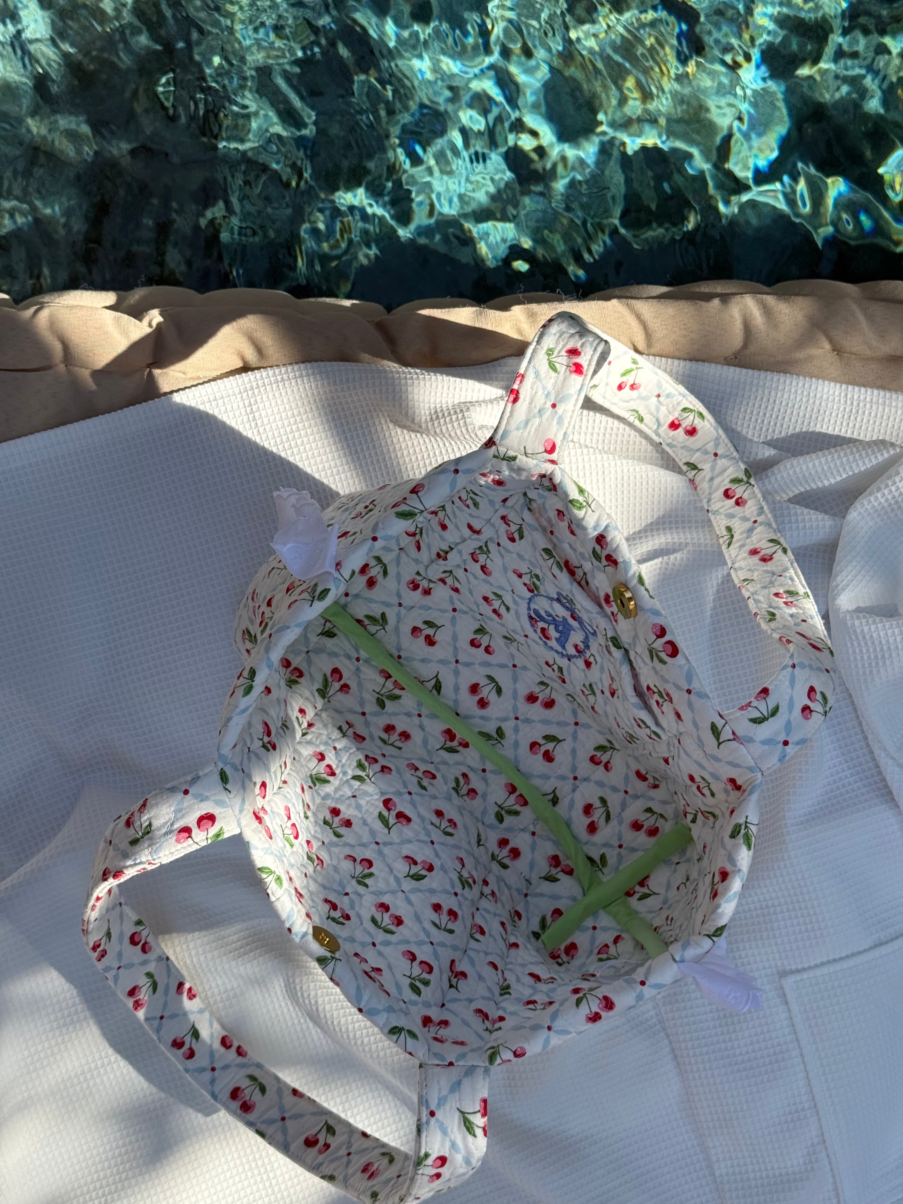 Small Broderie Cherry Basket