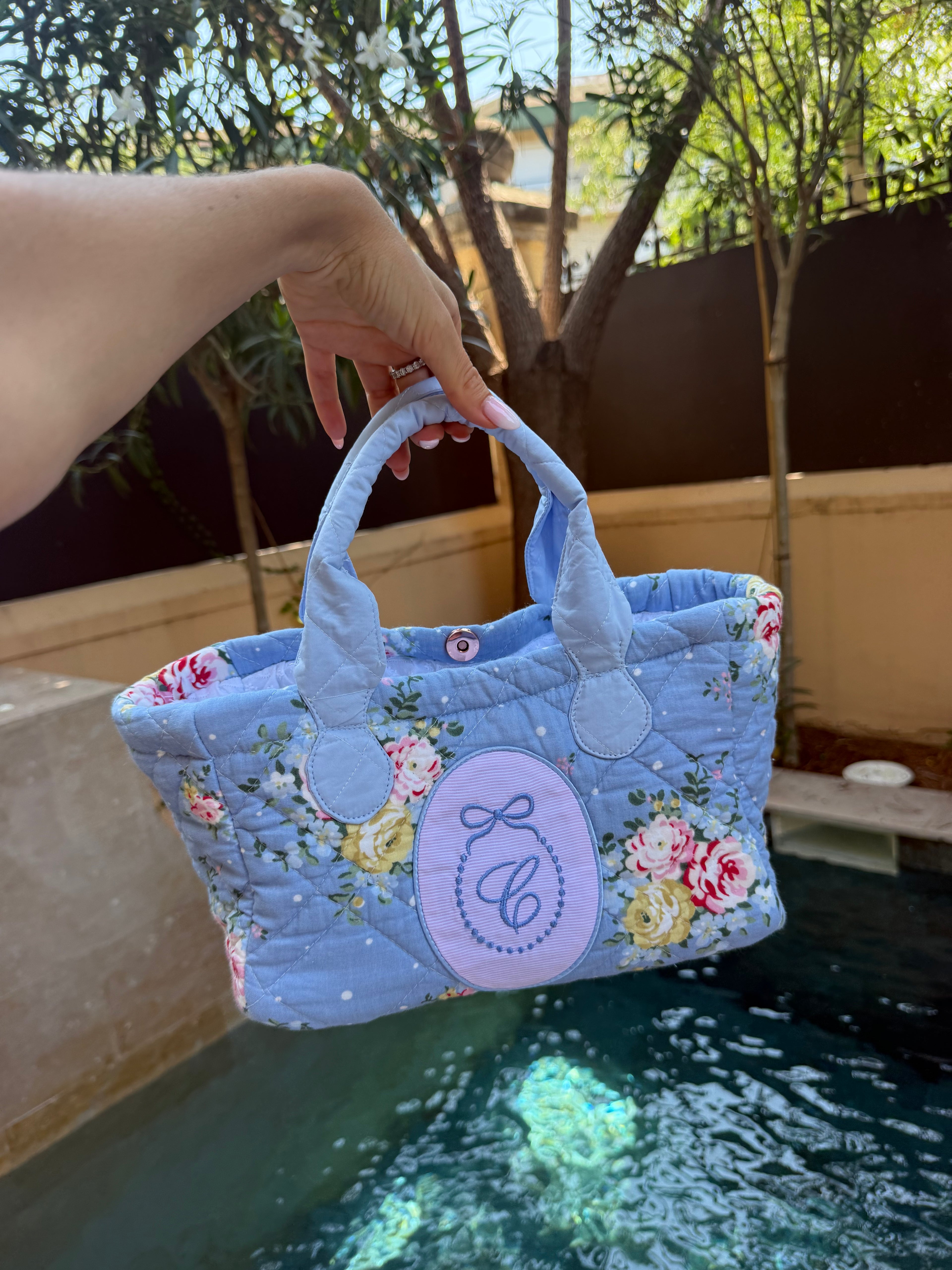 Small Quilted Bloom Tote