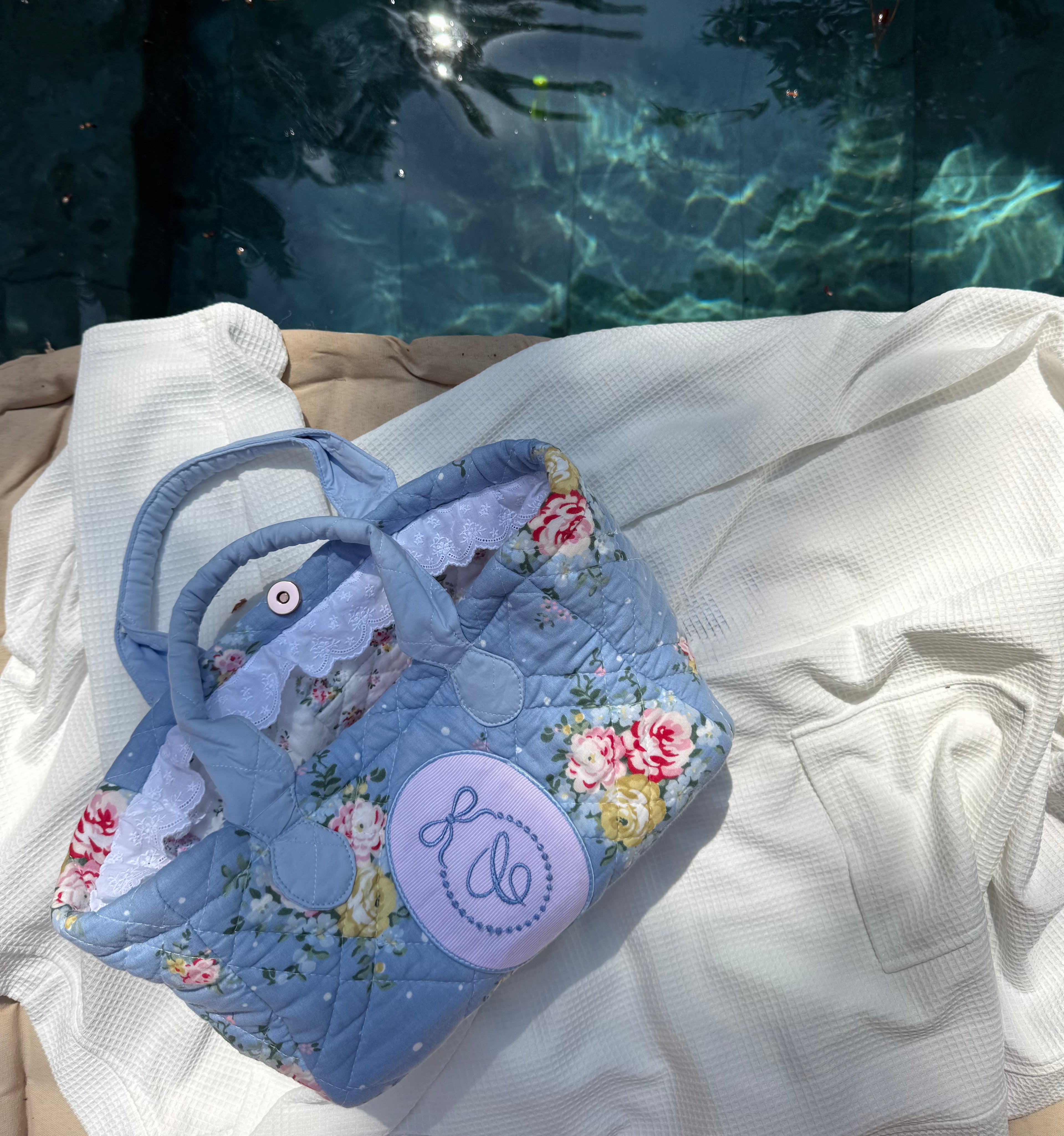 Small Quilted Bloom Tote