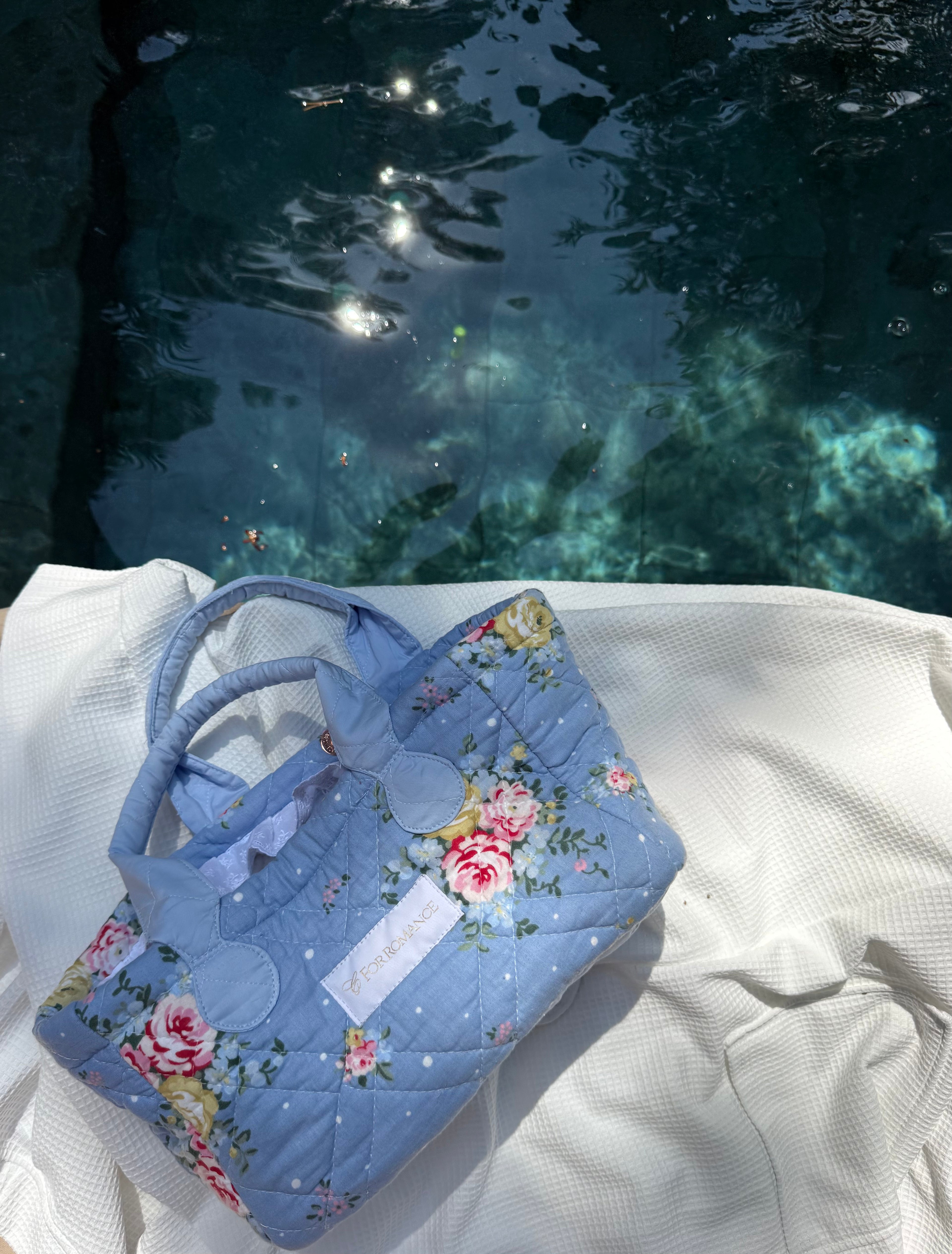 Bolso Cabás Pequeño en Azul Empolvado