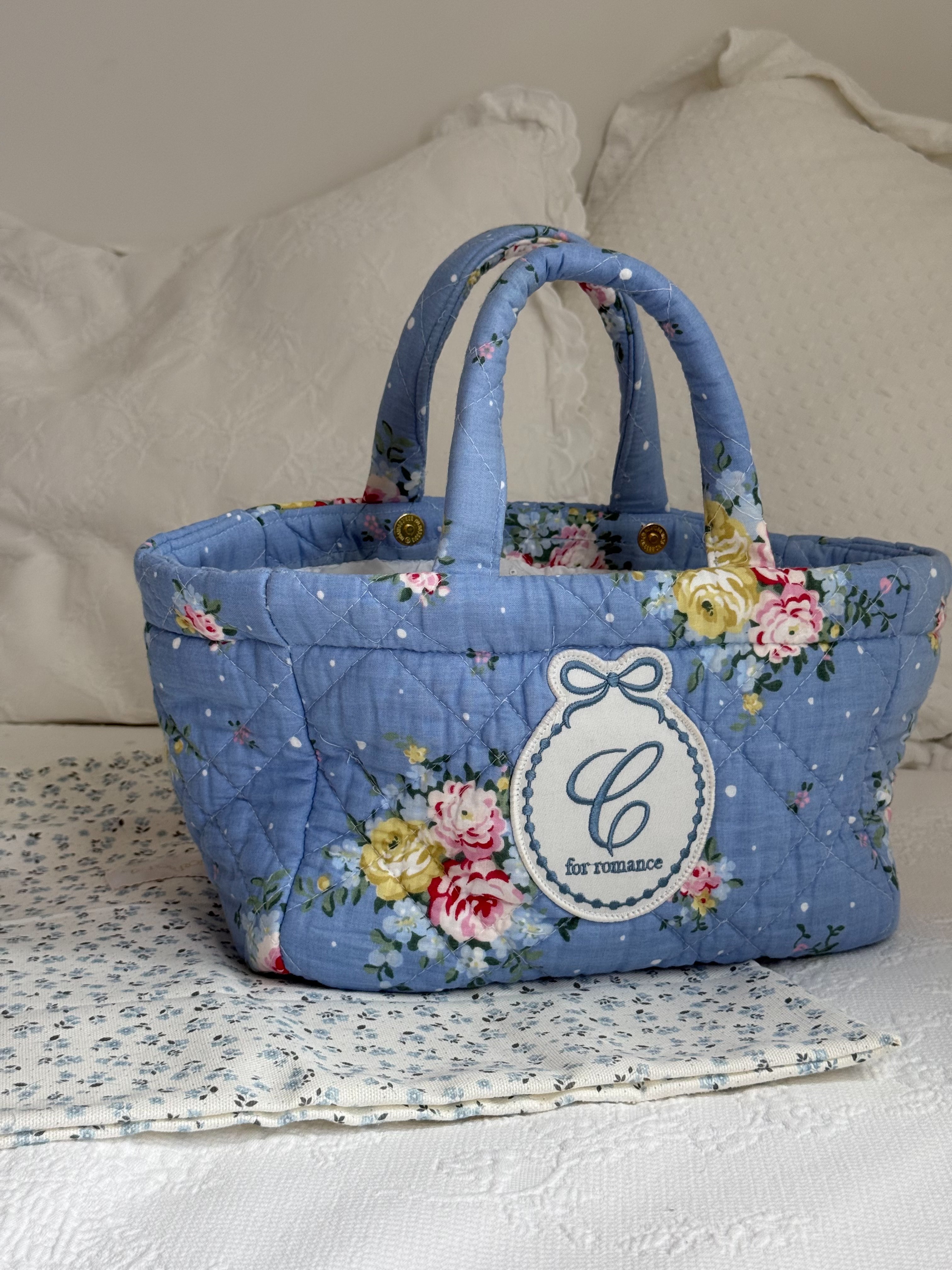 Small Quilted Bloom Tote