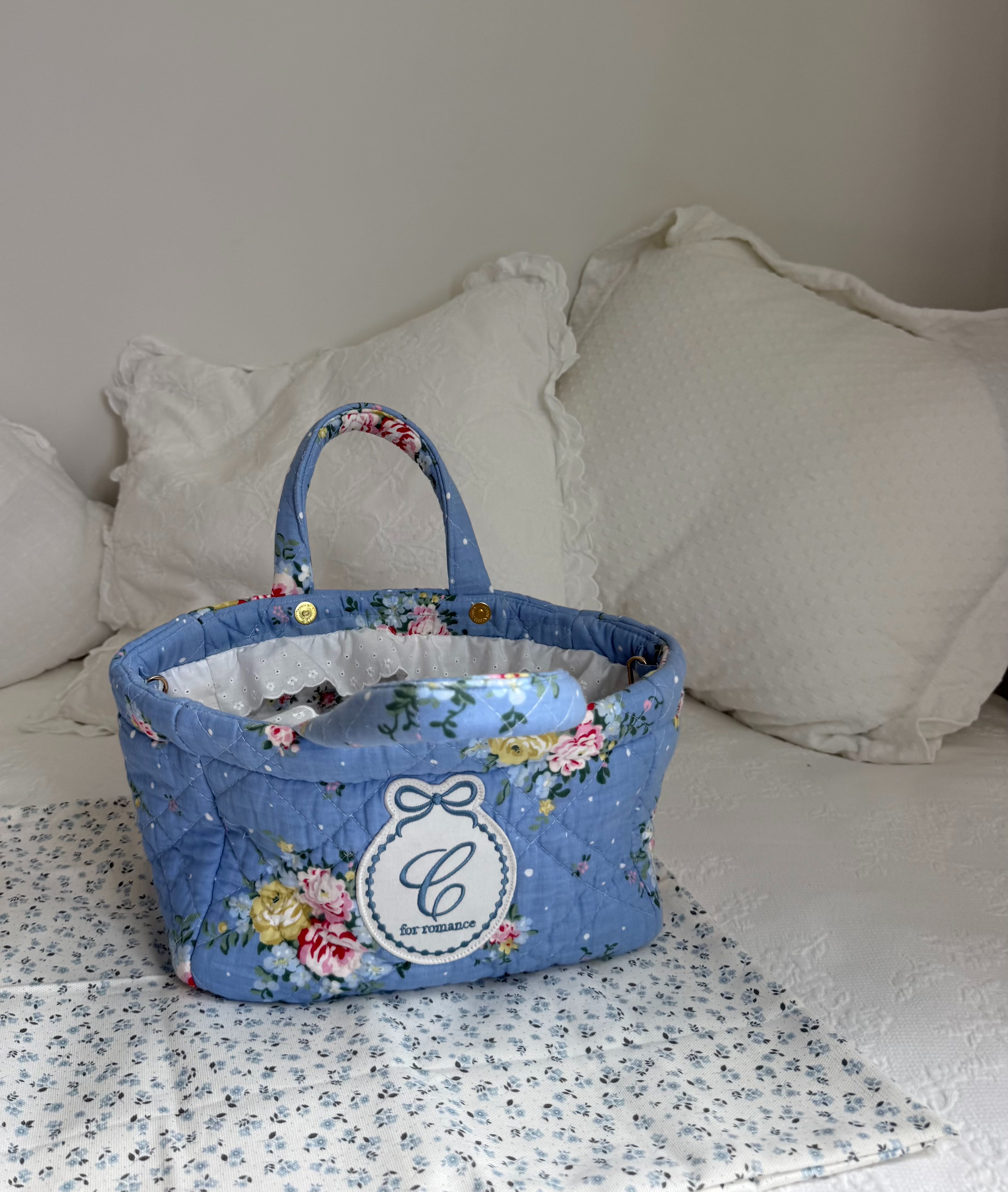 Small Quilted Bloom Tote